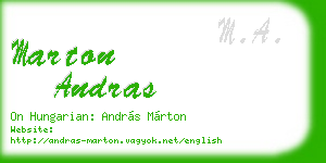 marton andras business card