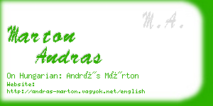 marton andras business card